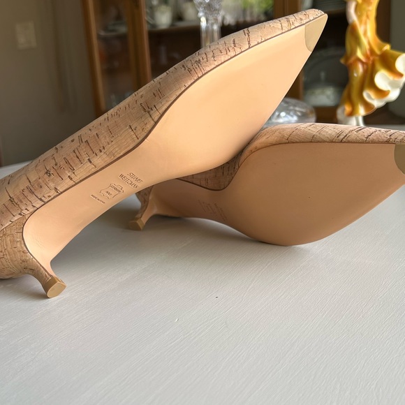 Stuart Weitzman Poco Cork Kitten Heels - Picture 3 of 11
